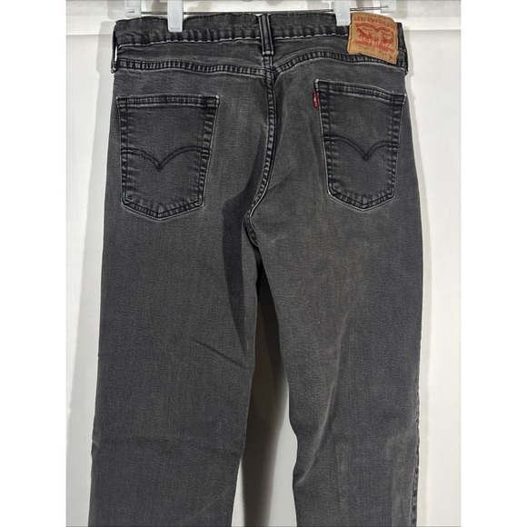 Vintage 90s Levi's Jeans 514 34x34 Regular Straight Leg Fit Jet Black Wash Denim - Picture 6 of 13